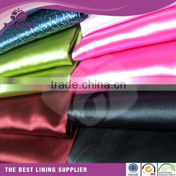 Top selling cheap satin lining fabric polyester