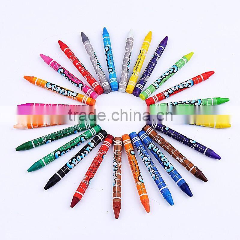 Art Supply Lovely Animal Print Non-Toxic Bulk 24 Pcs Wax Crayon Oil Painting Stick Student School,