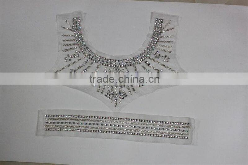 Fancy neck trim and waist trim set for prom dress