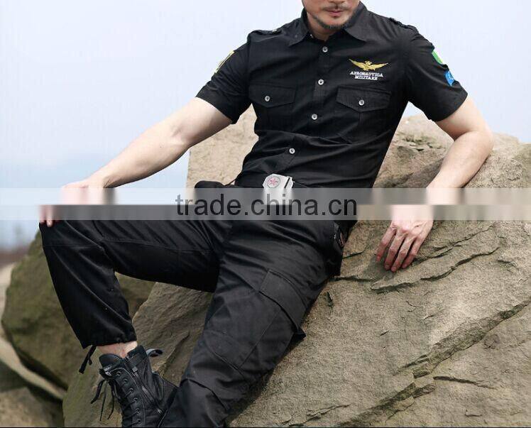 China Supplier cotton polyester Military Use and Formal Style pilot flight casual short sleeve shirt