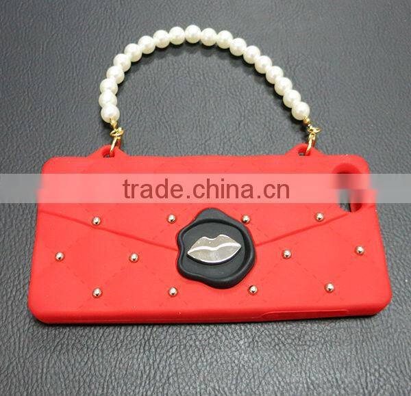 Silicone Handbag Studded Case for iPhone 4