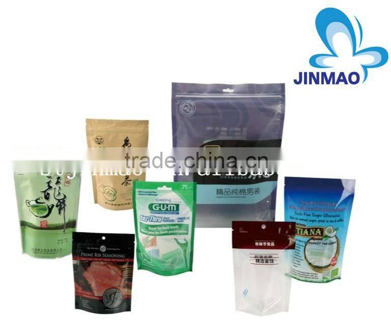 Stand up zipper bag with hanger