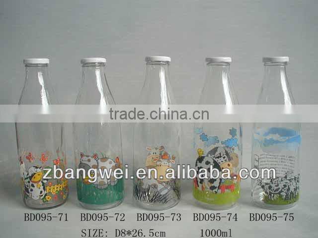 1 liter glass bottle for milk