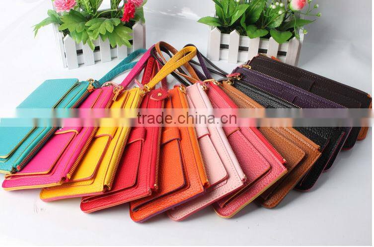 New Fashion Soft PU Leather Lady Card Coin Wallet Purse Colorful Clutch Handbag With Very Low Price