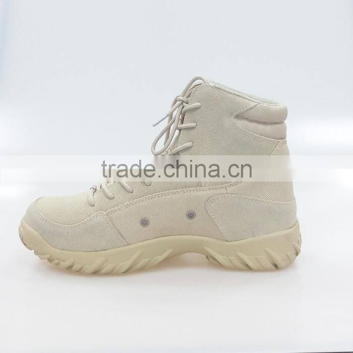 Beige Genuine Leather Breathable Tactical Boots