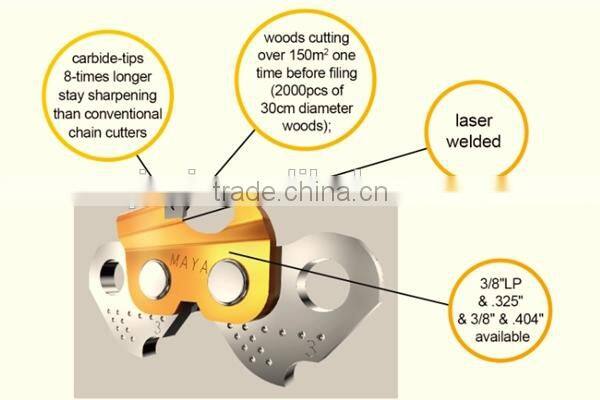 Gasoline chainsaw carbide saw chain 3/8" .063" 84E