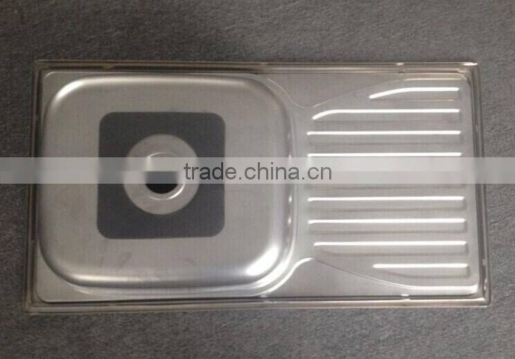 PS-375A,Rv ambry yacht for 304 stainless steel sink 10 cm depth ultra shallow basin single slot plate with drop.780X430X100mm