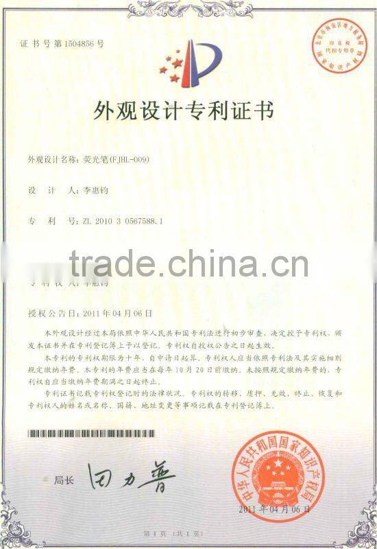 NO.1 shape Highlighter fluorescent markers office promotiona gift multi colored highlighter pen