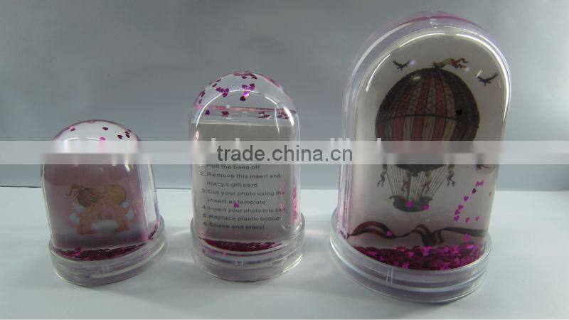 2014 custom plastic snowball with photo inside