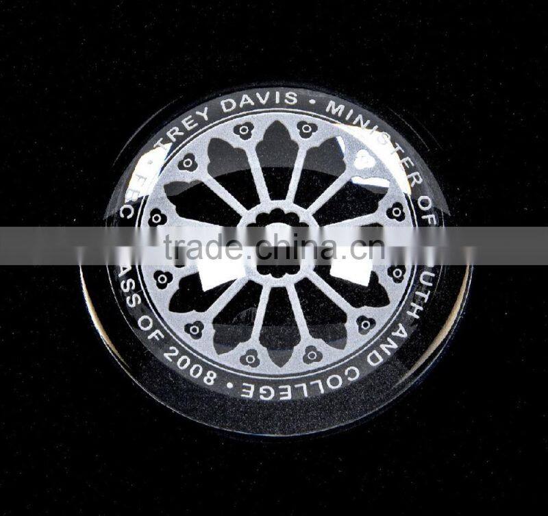 solid laser glass dome paperweight for gift