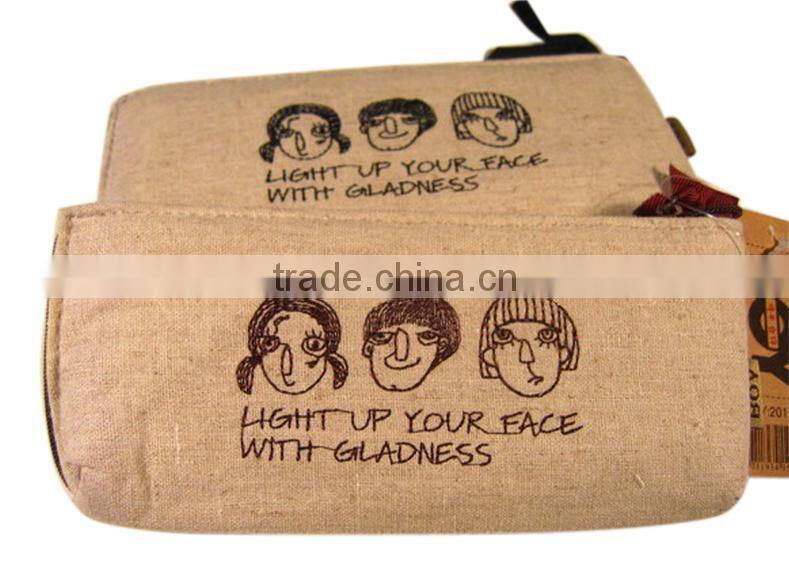 Eco Friendly Custom Handy Jute Pencil Pouch