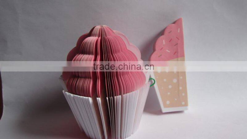 High Quality Stocked novelty cup cake shape note pad