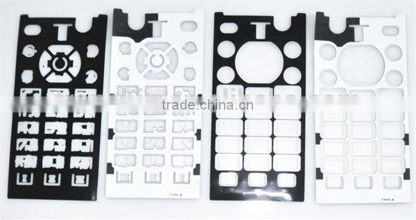 Waterproof over-molding PET sheet silicon rubber keypad with silkscreen printing for mobile phone