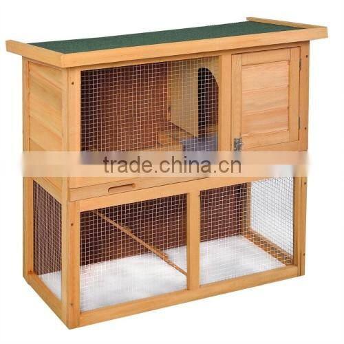 Small Wooden Animal House 2-Story Rabbit Hutch Poultry Cage
