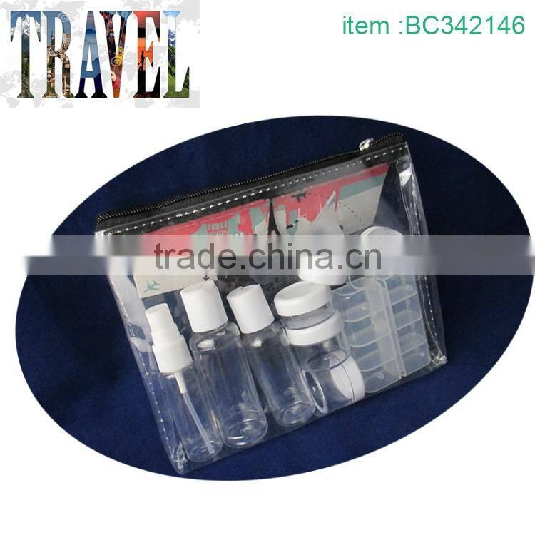 pvc bag package transparent spray bottle pump bottle plastic bottle set for cleaning products