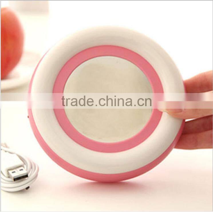 Winter USB Gadget Silicone Cup Mat, Rainbow Colorful Design USB Heat Warmer Coaster, Gift USB Cup Warm Coaster For Wholesale