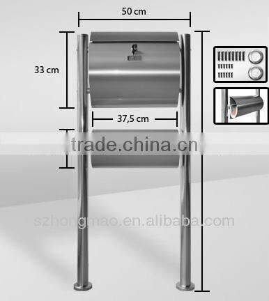 stainless steel wall mounted mailbox