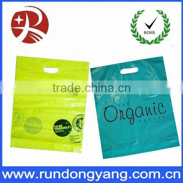 yellow printing ECO-friendly die cut plastic bags
