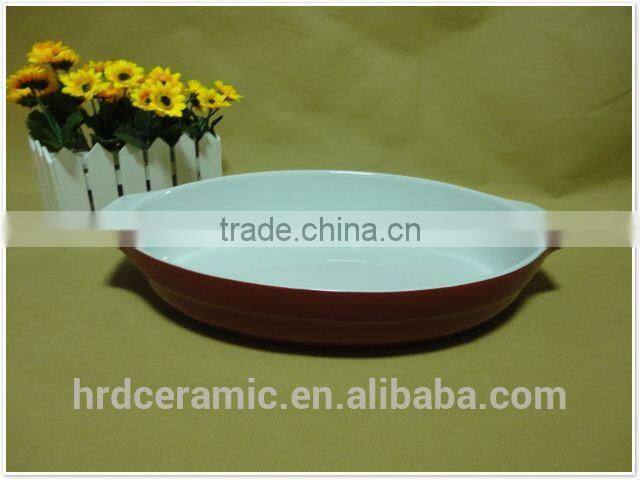 Colorful oval ceramic bakeware