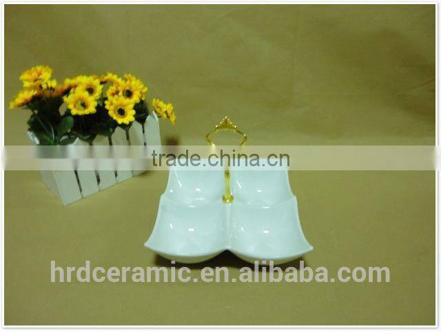 Hot sale porcelain plate with handle,2015 ceramic tableware