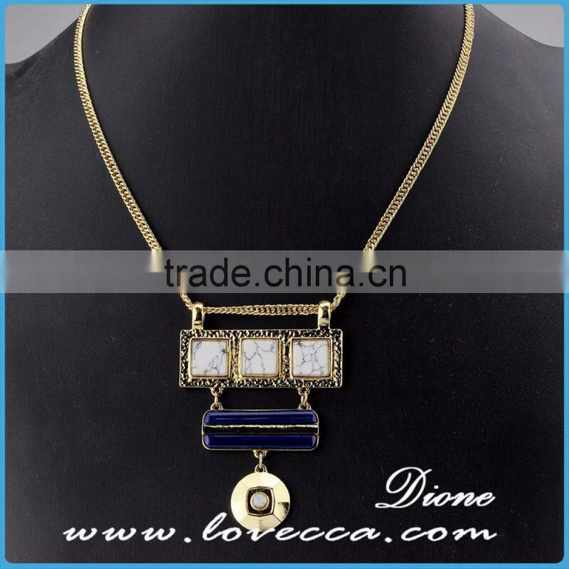 Wholesale Jewelry Gemstone Natural Stone Crystal Quartz Pendant Turquoise Necklace