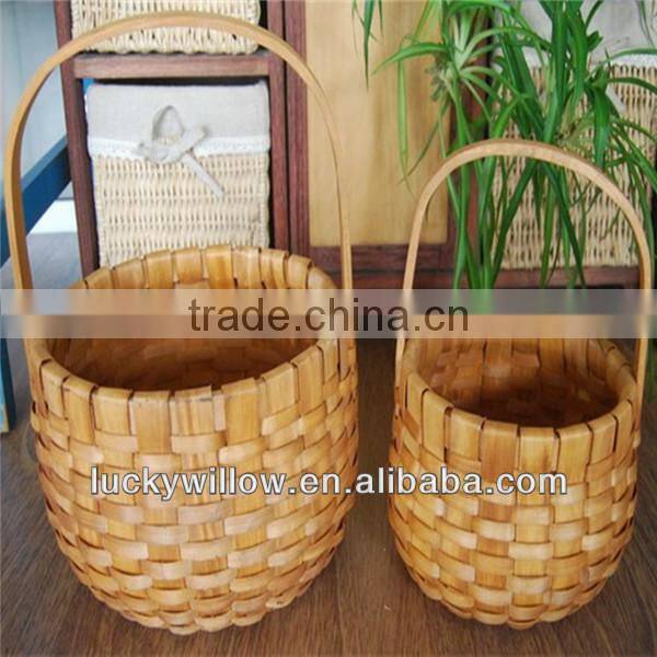Factory supply woodchip basket for garden storage