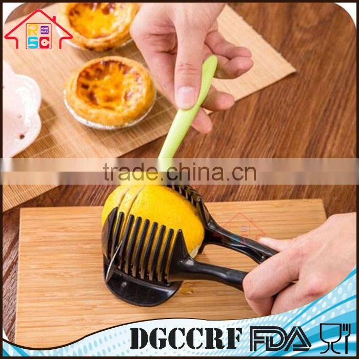 NBRSC 2 in 1 Function Portable Lemon Tomato Vegetable Slicer Divider Food Slices Clip Kitchen Helper Holder