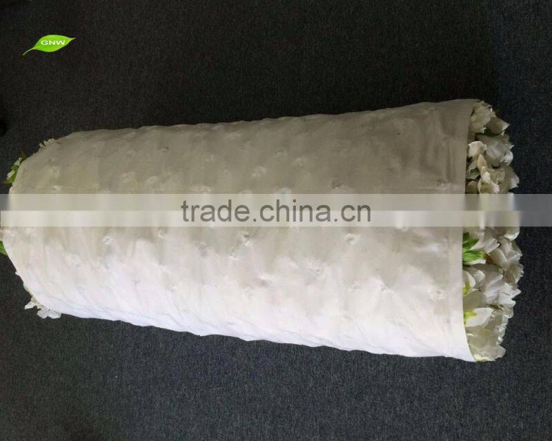 GNW FLW161116-001 Wedding decoration artificial dark pink to white ombre flower wall