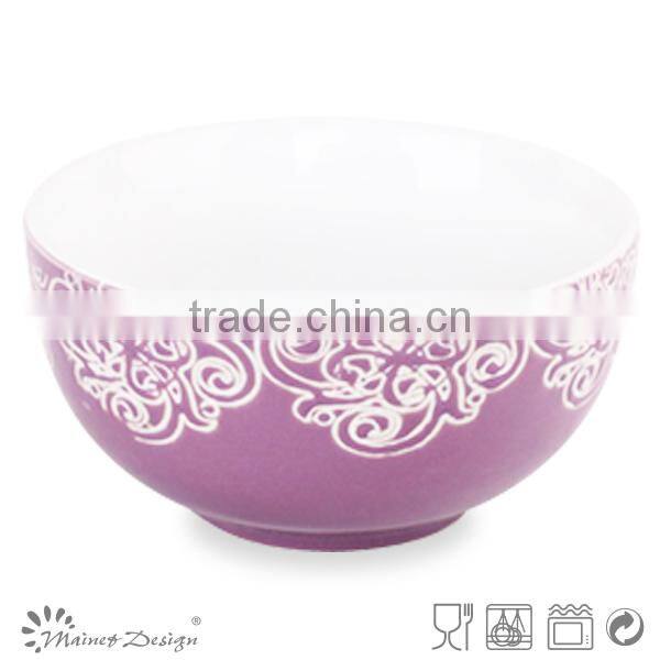 New products wholesale silk screen flower ceramics cereal bowl