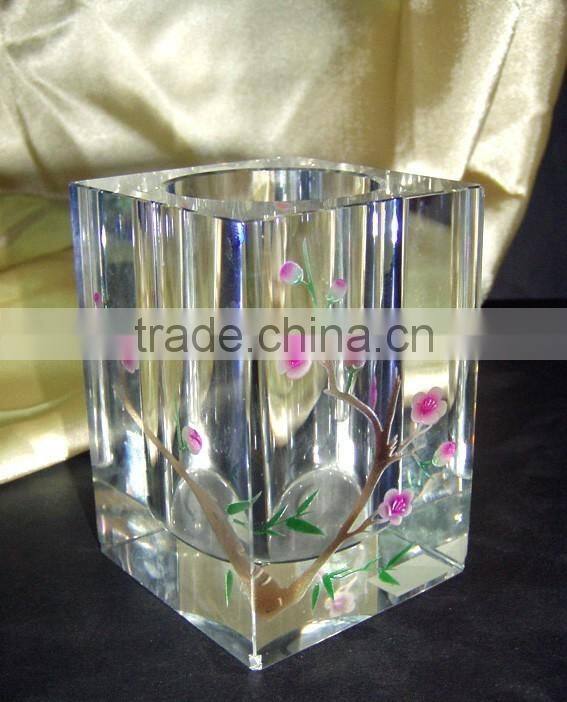 JINGYAGE Crystal Pen Holder for Office Desktop Gifts Souvenirs