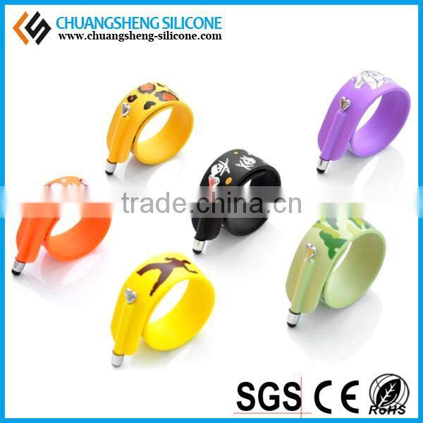 ad promotion gift mobile phone & tablet touch screen silicone stylus pen with slap band from China factory