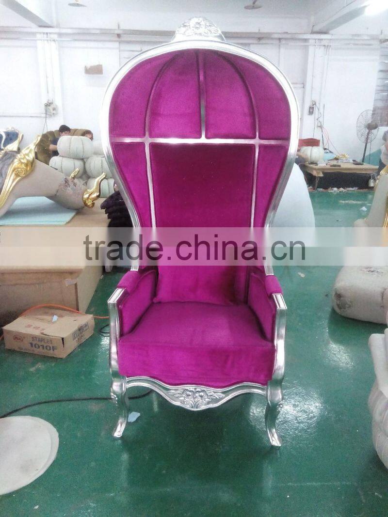 YM03 fancy fun newcalssic high back decoration leisure chair butterfly velvet wedding chair hotel photo studio shop window chair