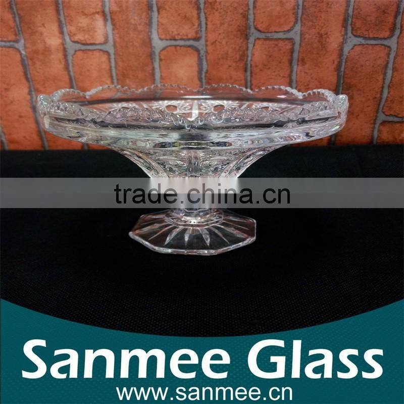 Hot Selling Glass Candy box /Plate with Sunflower Embossed