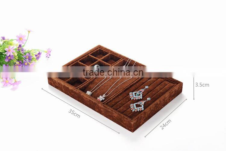 3 pieces multifunction combined velvet display jewelry box