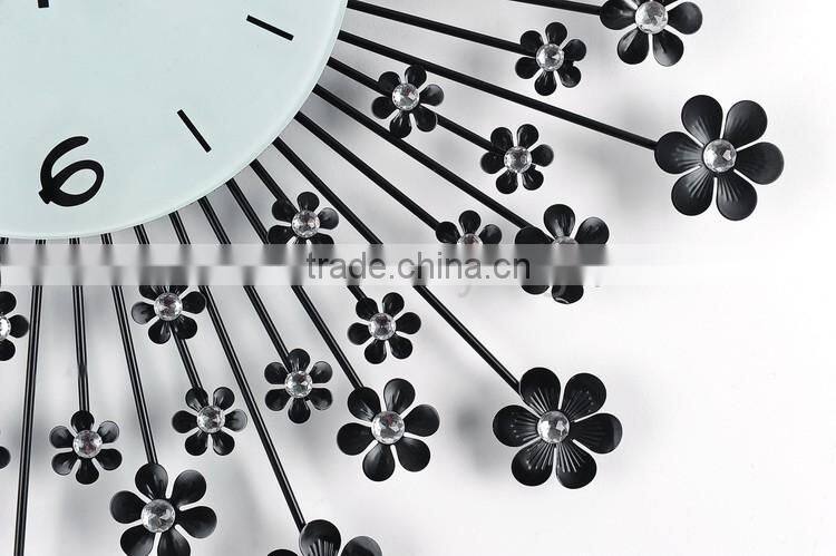 Wholesale decoration large wall clock flower design factory