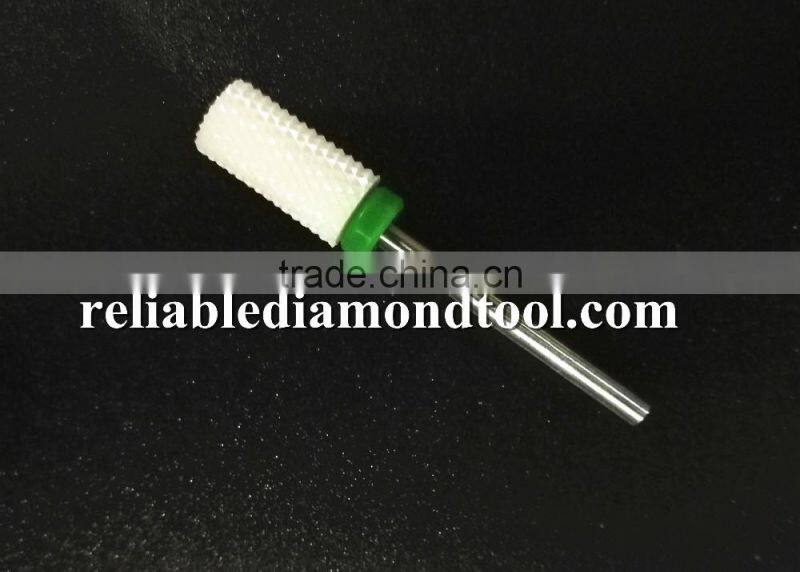 Course Type shank diameter 2.35mm Ceramic Burr For Nail 1 Piece Huaxing large barrel
