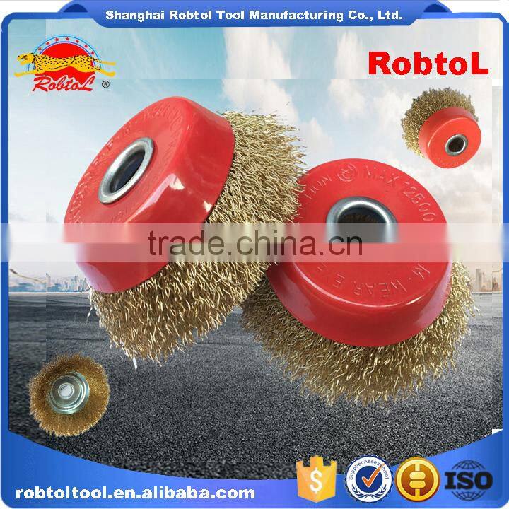 5" steel wire cup brush wheel twist knot crimped bowl disc abrasive round grinding cheaning brush