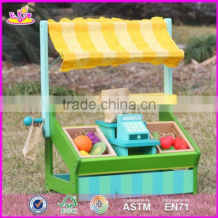 2017 New design funny fruit play set wooden kids supermarket W10A060