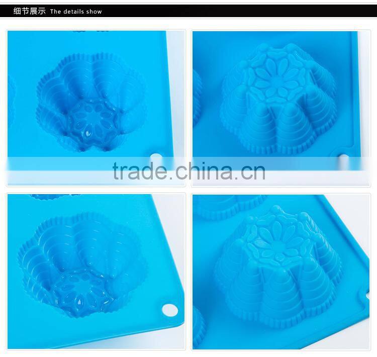 6-Cavity Blossom Cake Wholesale Silicone Chocolate Moulds For Cupcakes Silicone Mold Baking tools