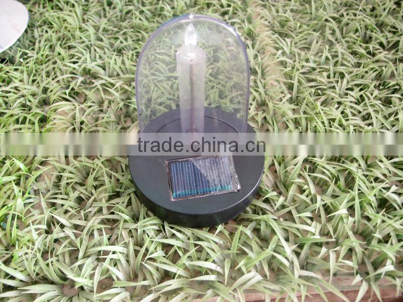 Outdoor warm LED candle shape solar cemetery lamp