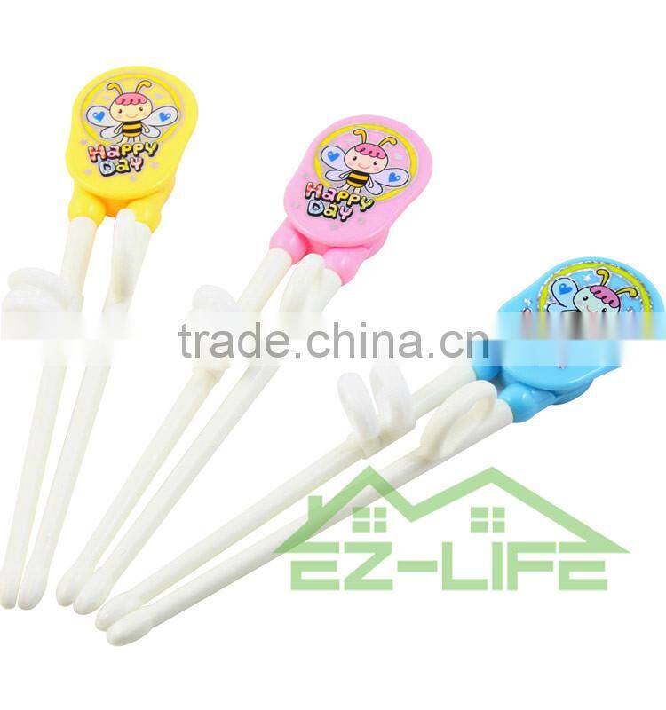 Korean baby flatware sets plastic training chopsticks and stainless steel spoon