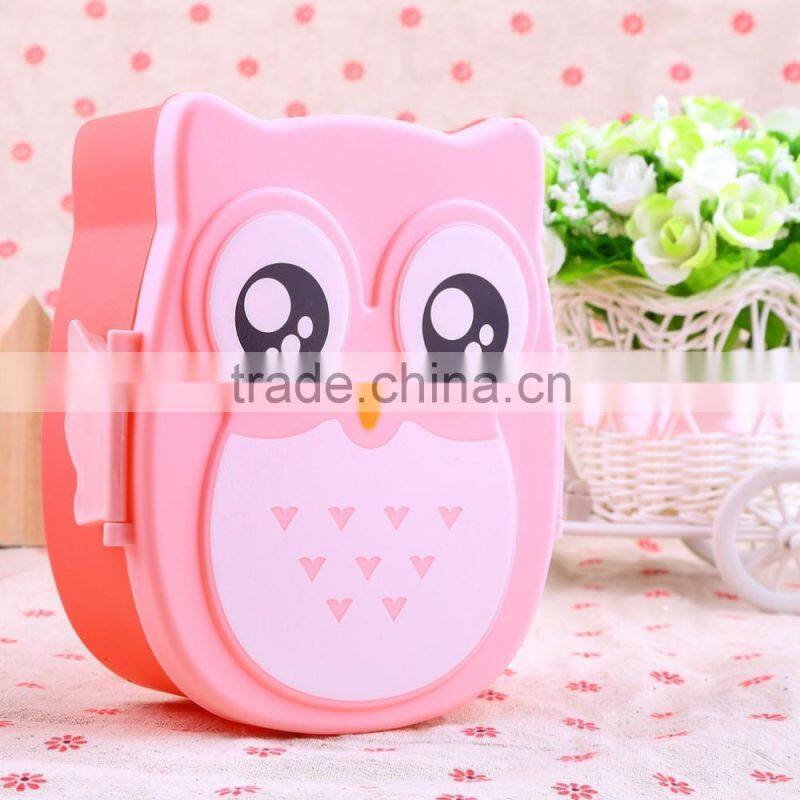 1050ml Cartoon Owl Lunch Box Food Fruit Storage Container Portable Bento Box Food-safe Food Picnic Container for Children Gifts
