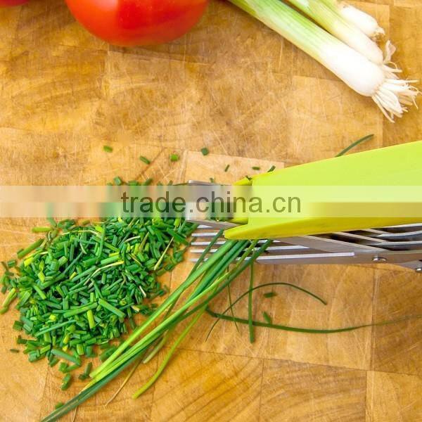 Kitchen Five Layers of Multilayer Stainless Steel Scissors Cut Green Onion Mince Coriander Laver