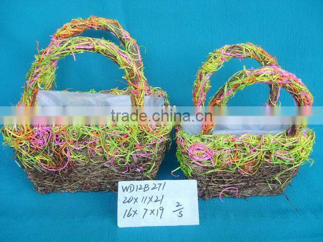 Handmade Decorative Garden Flowerpot with handle