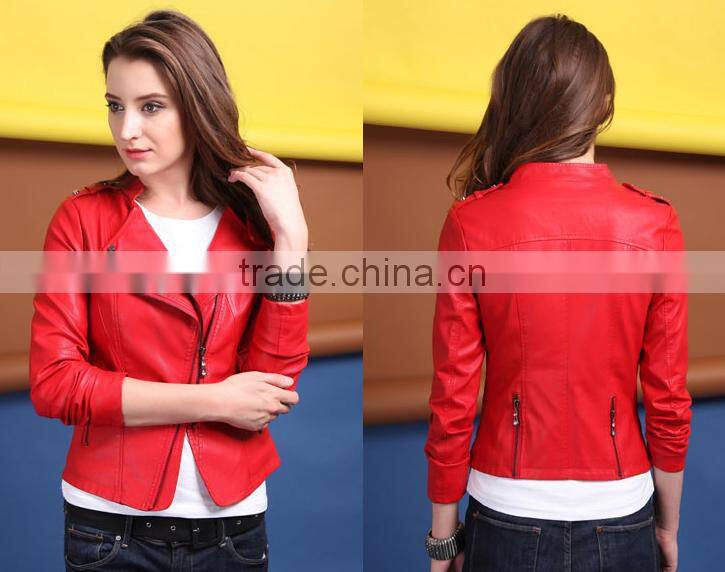 leather jacket women 2015 spring women leather clothing outerwear jackets and coats ladies leather coat