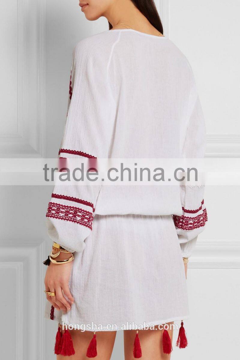 Latest Boho Embroidered Dress Hand Embroidery Design For Dress Girls Dress Names With Pictures HSD6857