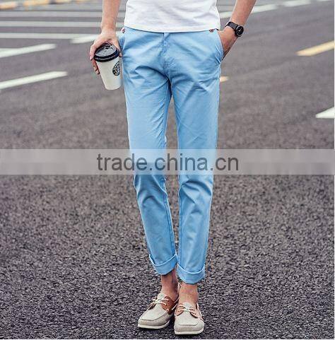 high quality fashion slim cut casual pants men wholesale new sofe cotton pants