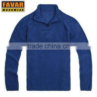 men's blue polar fleece jacket with zipper collar