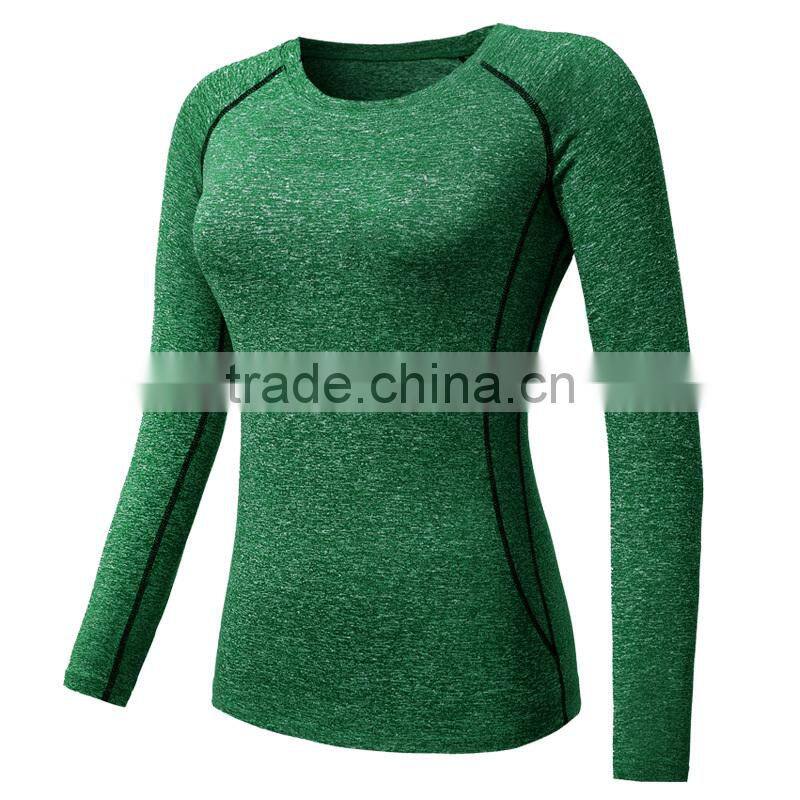 Custom comfortable professional Blank long sleeve women fitness gym sport t-shirt