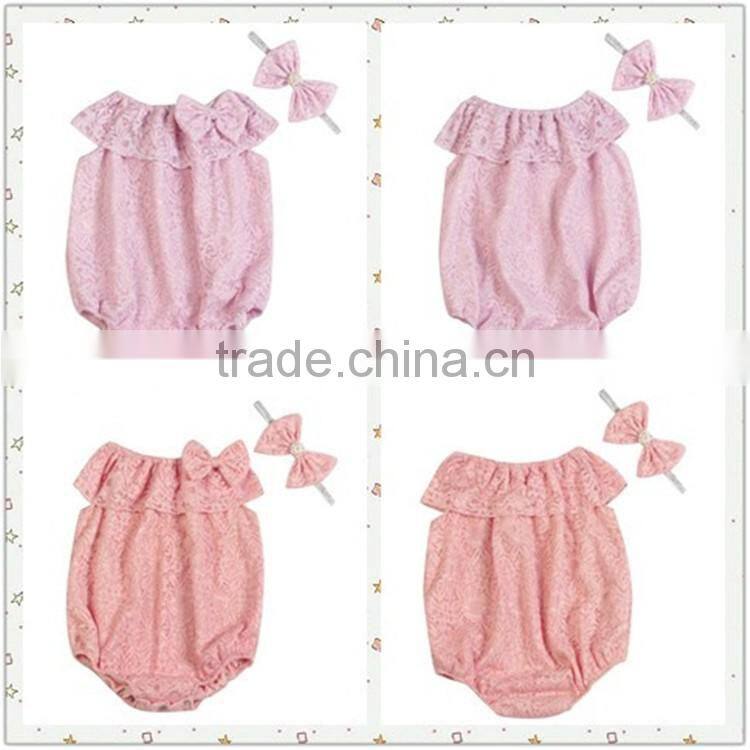 Turban lace baby headband braided knot lace elastic headbands from China manufactory